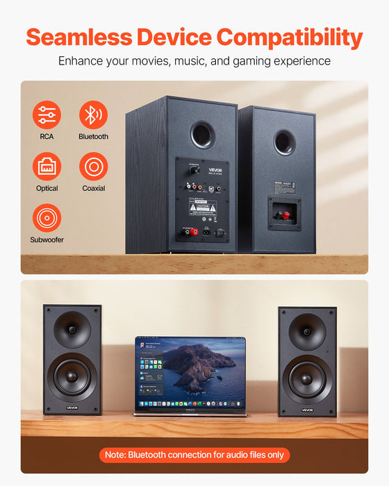Active Powered Bookshelf Studio Monitor Speakers