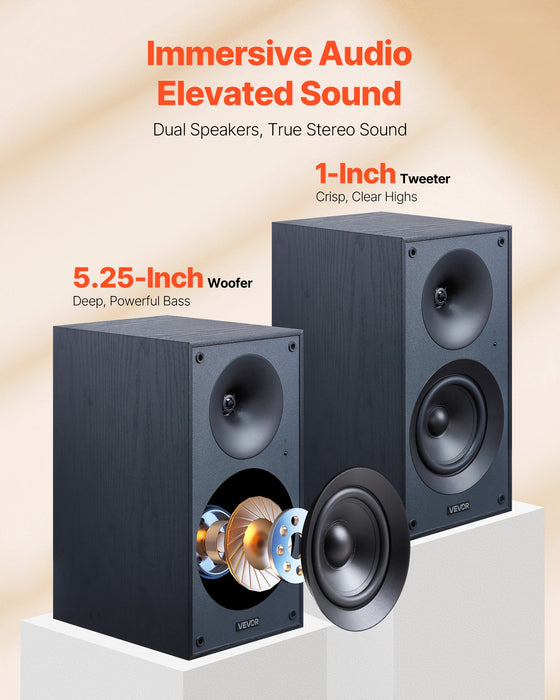 Active Powered Bookshelf Studio Monitor Speakers