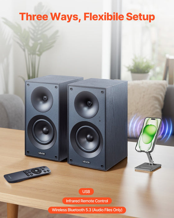 Active Powered Bookshelf Studio Monitor Speakers
